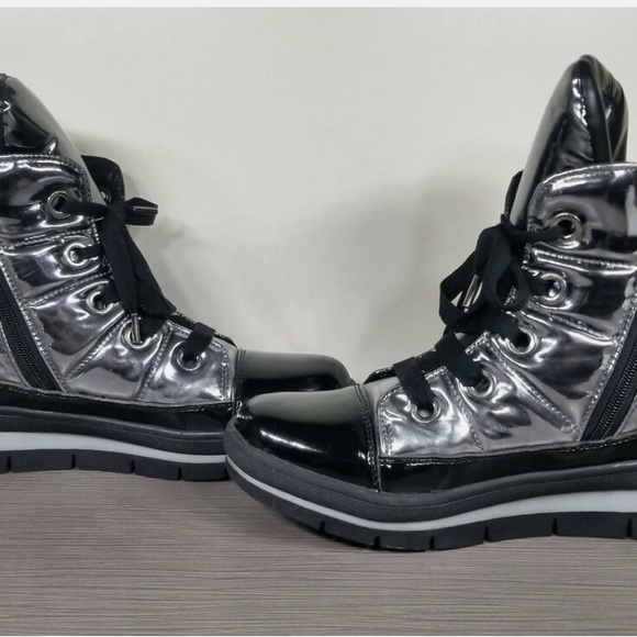 Jog Dog Snowdon Waterproof Quilted Sneaker Boot Black/Silver Womens Size 40 - Picture 6 of 11